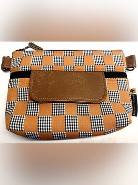 RSD Rebekah Scott Olivia Designer Closet Buffalo Check Cognac Crossbody